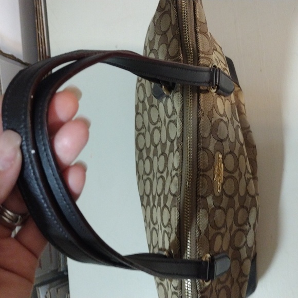 Coach Brown Classic Tote Bag with Signature Monogram - Picture 12 of 14